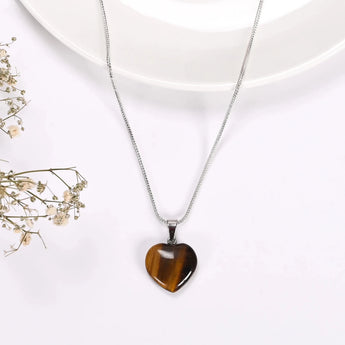 Tiger Eye Heart Pendant - WorldOfOorja
