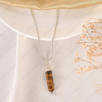Tiger Eye Pencil Pendant - WorldOfOorja
