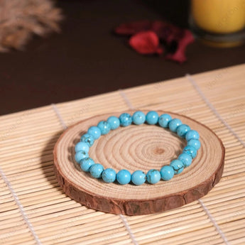 Turquoise Firoza bracelet for protection truth and throat chakra healing - AAA grade natural crystal