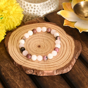 Love Attraction & Marriage Bracelet – Rose Quartz, Moonstone & Rhodonite Blend