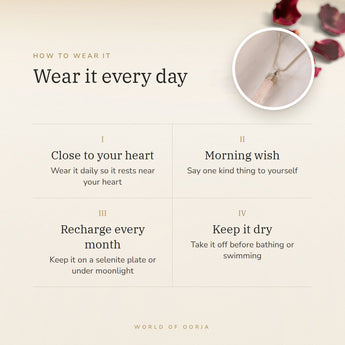 How to wear your Rose Quartz Pencil Pendant – daily wear, morning wish, recharge on selenite or moonlight
