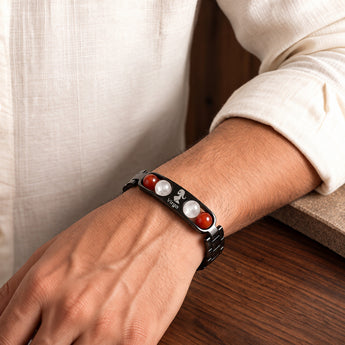 Wearing the Virgo zodiac bracelet on the wrist