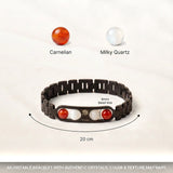 Virgo bracelet crystals and size – 8mm beads, adjustable black metal band