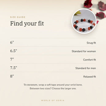 PCOD/PCOS Support Bracelet size guide – 6 to 8 inch