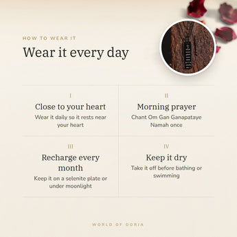 How to wear your Sacred Ganpati Shlok Pendant – daily wear, morning prayer, recharge on selenite or moonlight