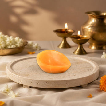 Yellow Aventurine Crystal Diya - WorldOfOorja