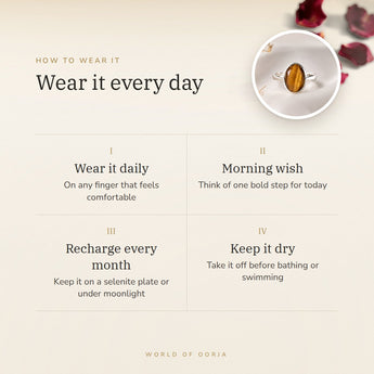 How to wear your Tiger Eye Ring – daily wear, morning wish, recharge on selenite or moonlight