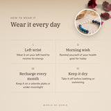 How to wear your Weight Loss Bracelet – left wrist, morning wish, recharge on selenite or moonlight
