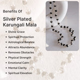 Silver-plated Karungali Mala necklace with benefits