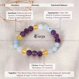 Pisces Zodiac Bracelet beaded with crystal beads and descriptive text on a light background