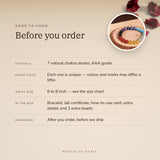7 Chakra Bracelet – before you order: size, what is in the box, energised after order