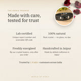 The Oorja promise – Black Tourmaline Leather Bracelet, lab certified and energised after you order