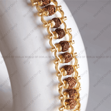 Bracelet with 5 Mukhi Rudraksha beads for stress relief and positivity