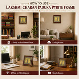 Lakshmi Charan Paduka on Raw Pyrite Frame – Wealth & Blessings – view 6