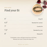 Pyrite Cylinder Bracelet size guide – 6 to 8 inch