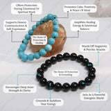Black Obsidian & Turquoise Bracelet Combo 