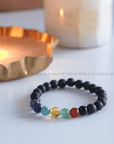 7 Chakra Lava Bracelet