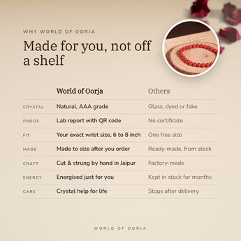 Why World of Oorja – Red Coral Bracelet made for you, finished by hand in Jaipur