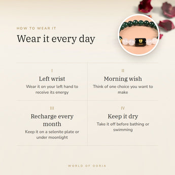 How to wear your Gemini Zodiac Bracelet – left wrist, morning wish, recharge on selenite or moonlight