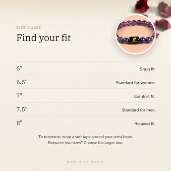 Aquarius Zodiac Bracelet size guide – 6 to 8 inch
