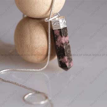 Authentic, AAA Grade Rhodonite Pencil Pendant