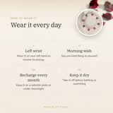 How to wear your Mulank 6 Bracelet – left wrist, morning wish, recharge on selenite or moonlight