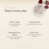 How to wear your Rose Quartz Ring – daily wear, morning wish, recharge on selenite or moonlight