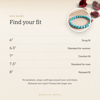 Turquoise Bracelet size guide – 6 to 8 inch