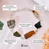 Raw Dhan Yog bracelet unpolished wealth crystals close-up - natural uncut gemstones handcrafted India