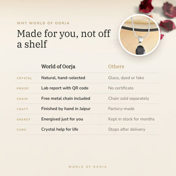 Why World of Oorja – Black Tourmaline Pendant made for you, finished by hand in Jaipur