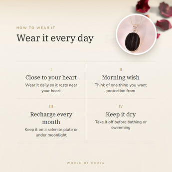 How to wear your Raw Black Tourmaline Pendant – daily wear, morning wish, recharge on selenite or moonlight