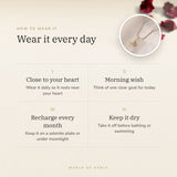 How to wear your Clear Quartz Pencil Pendant – daily wear, morning wish, recharge on selenite or moonlight