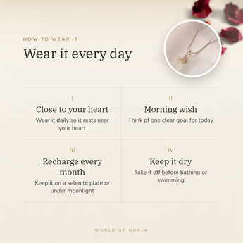 How to wear your Clear Quartz Pencil Pendant – daily wear, morning wish, recharge on selenite or moonlight