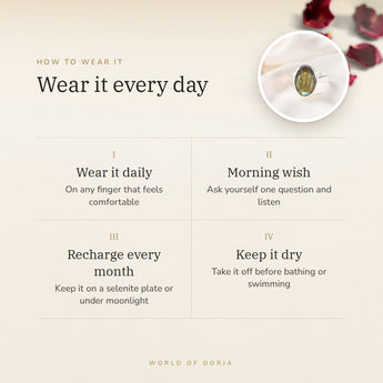 How to wear your Labradorite Ring – daily wear, morning wish, recharge on selenite or moonlight