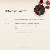 Black Hanuman Chalisa Protection Pendant – good to know before you order: what is in the box, energised after order