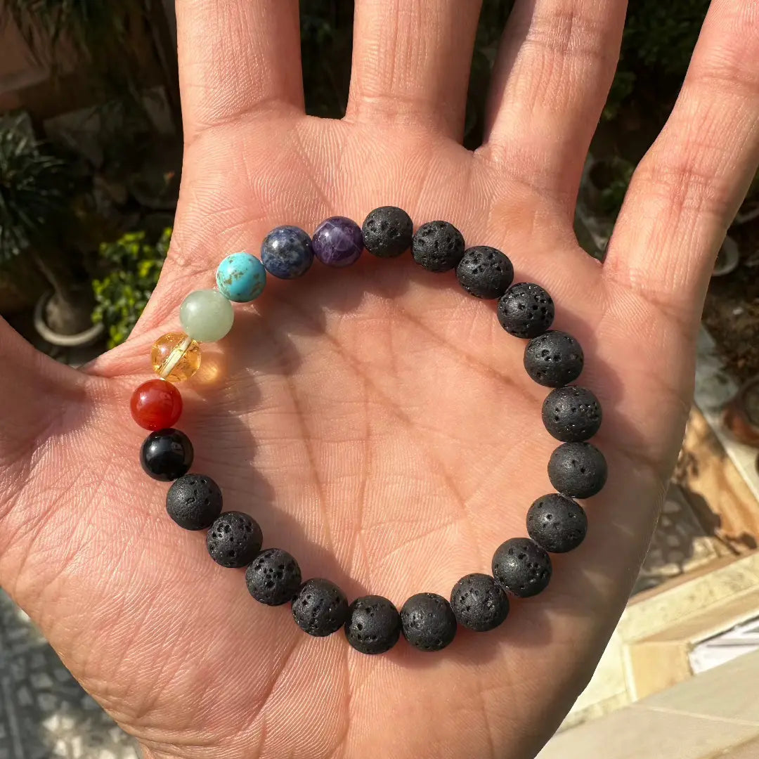 7 Chakra Lava Bracelet - WorldOfOorja