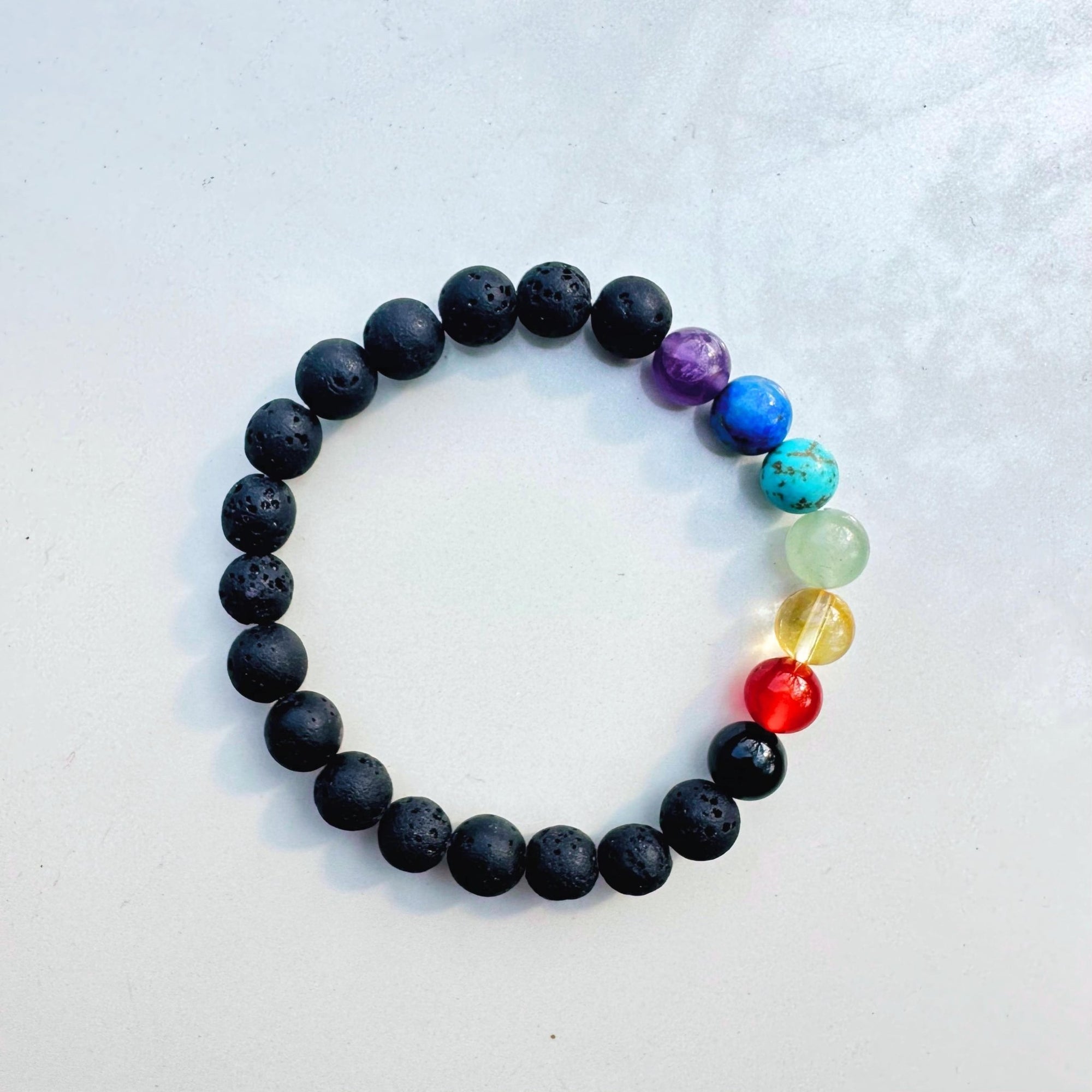 7 Chakra Lava Bracelet - WorldOfOorja