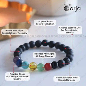 7 Chakra Lava Bracelet - WorldOfOorja