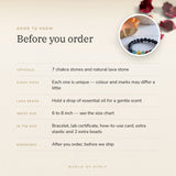 7 Chakra Lava bracelet – before you order: size, what is in the box, energised after order