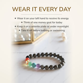 How to wear your 7 Chakra with Pyrite Bracelet