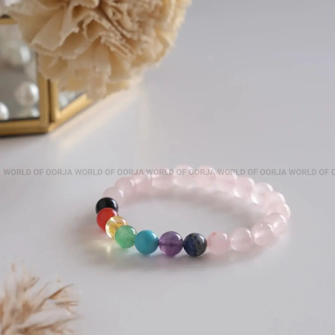 7 chakra with Rose Quartz - WorldOfOorja