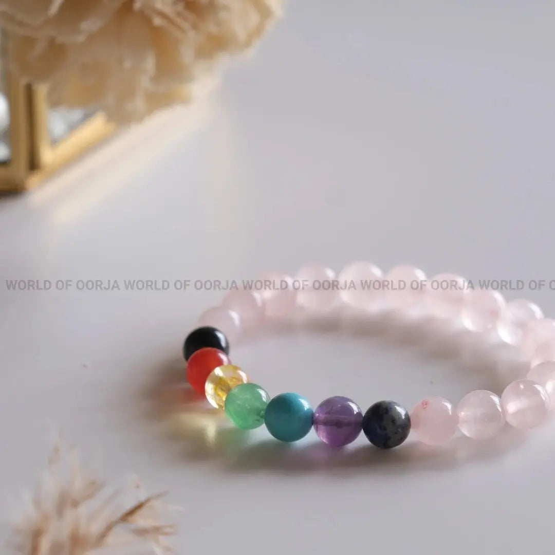 7 chakra with Rose Quartz - WorldOfOorja