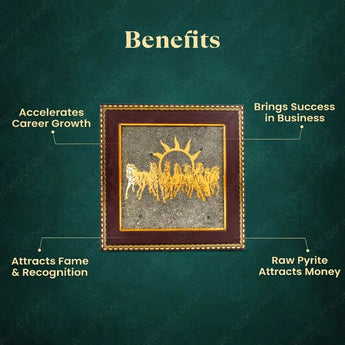 7 Horses of Prosperity on Raw Pyrite Frame - WorldOfOorja