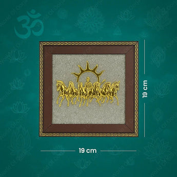7 Horses of Prosperity on Raw Pyrite Frame - WorldOfOorja