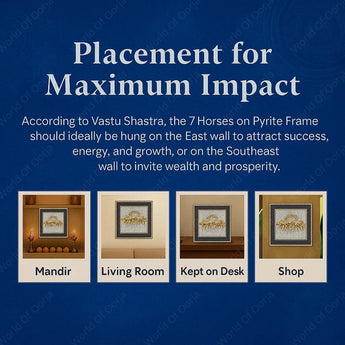 7 Horses of Prosperity on Raw Pyrite Frame - WorldOfOorja