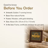7 Horses of Prosperity on Raw Pyrite Frame – good to know before you order