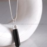 Natural Black Tourmaline Pencil Pendant
