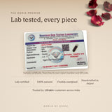 Tiger Eye Pencil Pendant lab certificate with QR code – The Oorja promise