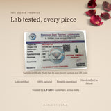 Emerald (Panna) Pendant lab certificate with QR code – The Oorja promise