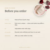Rose Quartz Chips Bracelet – before you order: size, what is in the box, energised after order